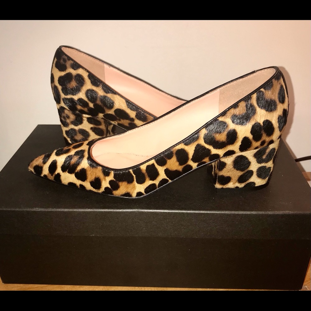 J. Crew  Laney pumps in leopard calf hair